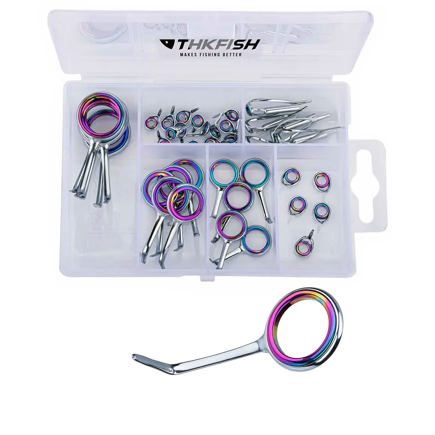 Fishing Rod Tip Replacement - مجموعة أدوات إرشادية ملونة من الفولاذ