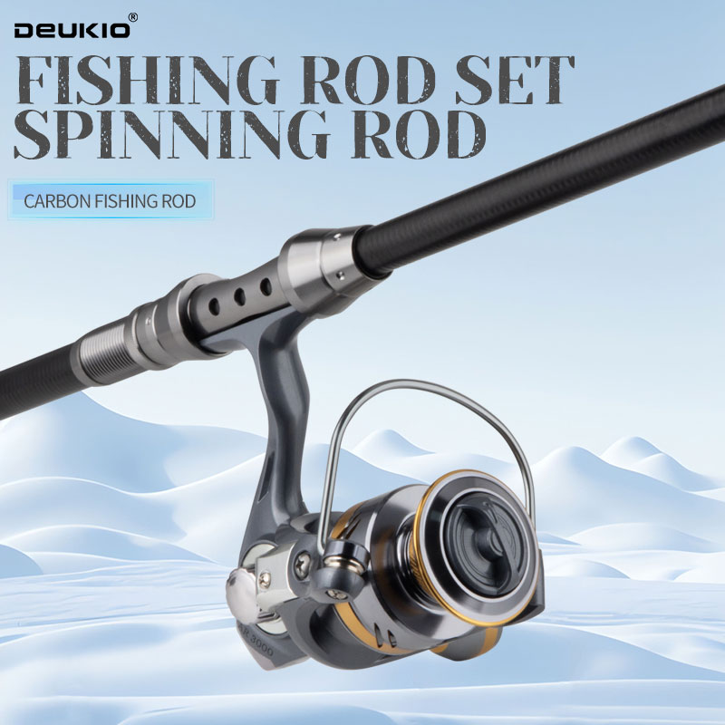 DEUKIO الصيد رود وبكرة كومبو ت - مراجعة Fishing Rod Spinning وسعره