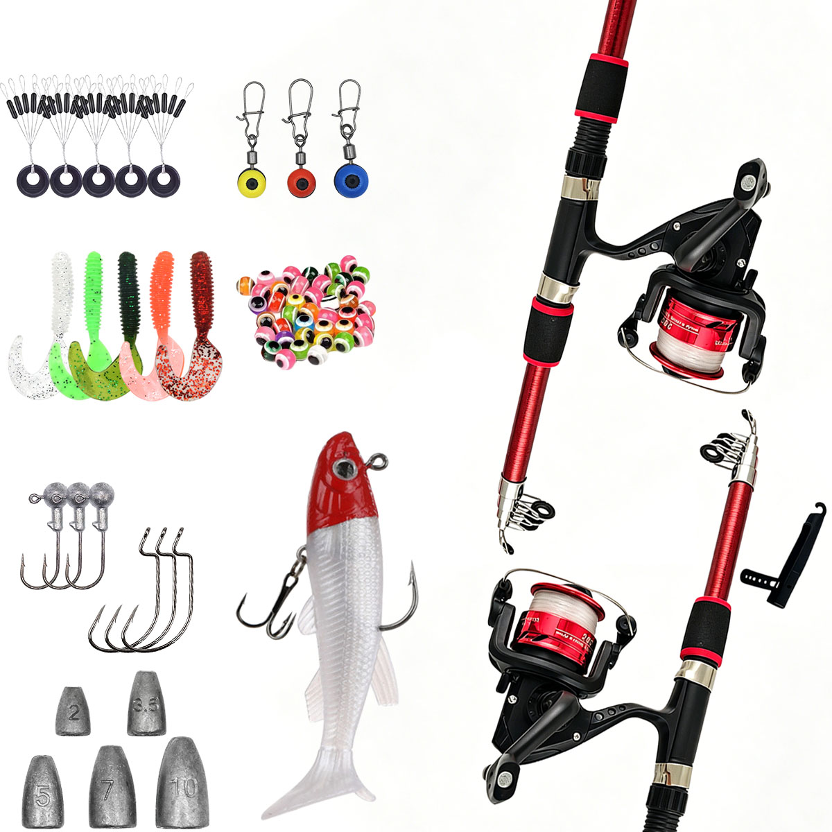 طقم صيد كامل: صنارة صيد دوارة  - مراجعة Fishing Rod Combo وسعره